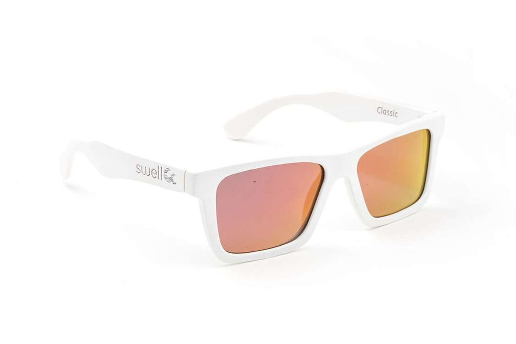 Swell Vision Classic White Bamboo Sunglasses with Red Polarized Lenses - SwellVision
