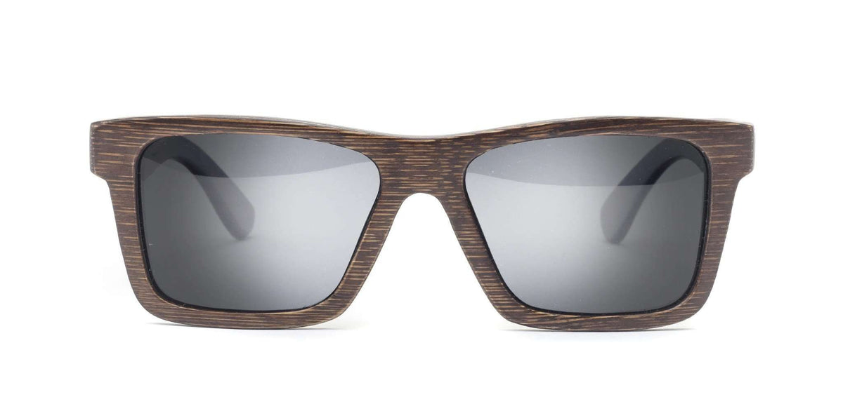 Swell Vision Brown Bamboo Wayfarer Sunglasses with Smoke  display picture 3