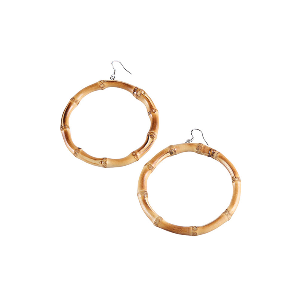 Natural Bamboo Hoop Earrings