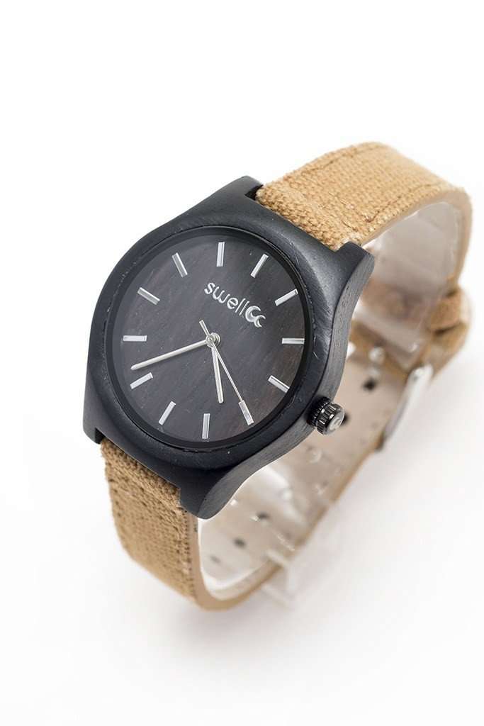 The Women's Hiker - Women's 35mm Bamboo & Canvas Watch - SwellVision