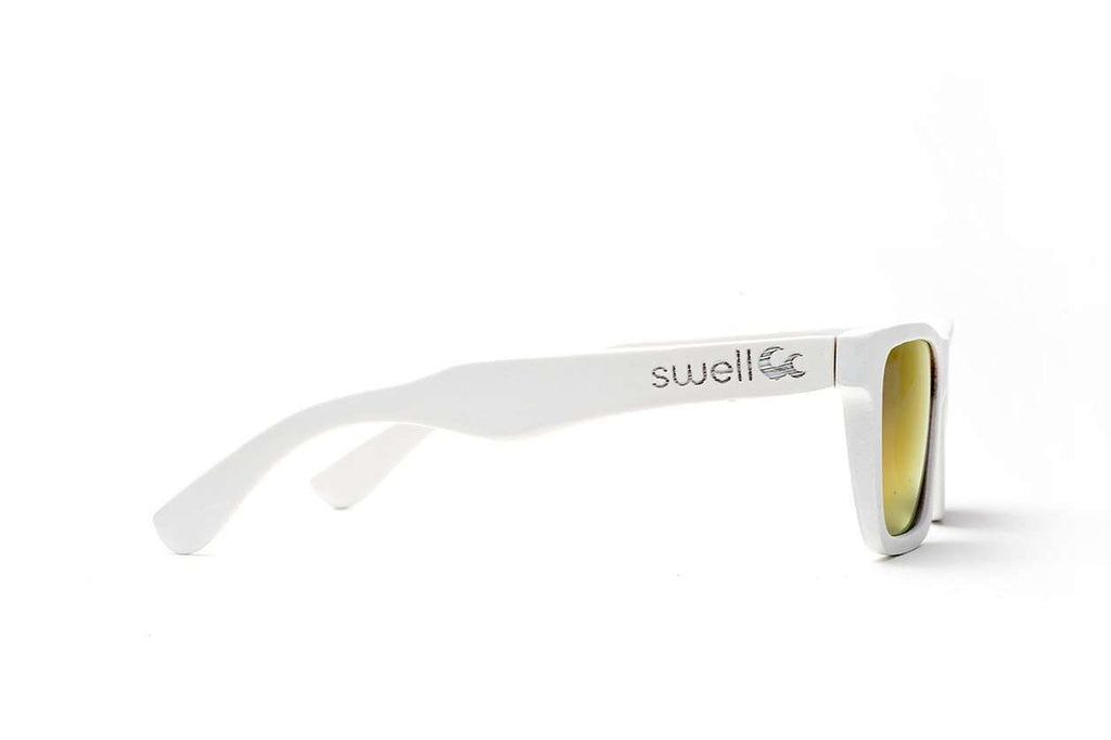 Swell Vision Classic White Bamboo Sunglasses with Red Polarized Lenses - SwellVision