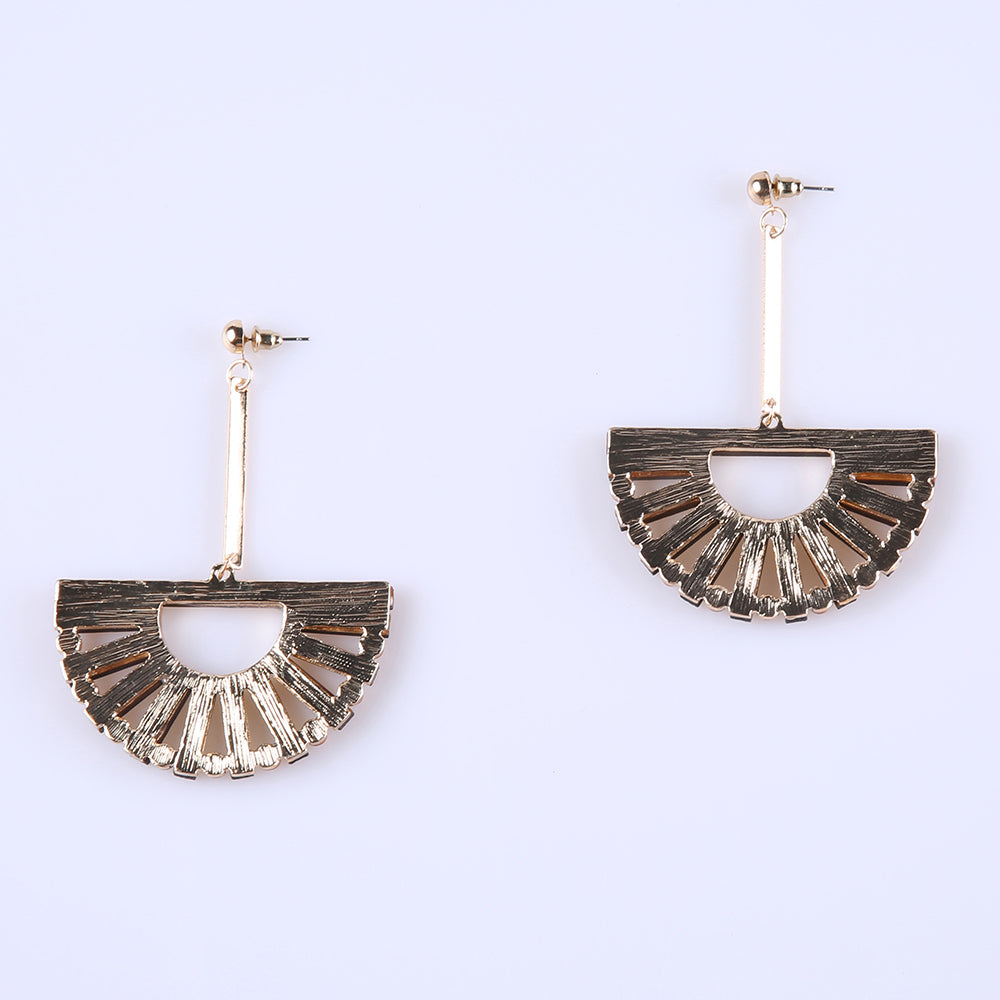Brown Bamboo Fan Bamboo Earrings