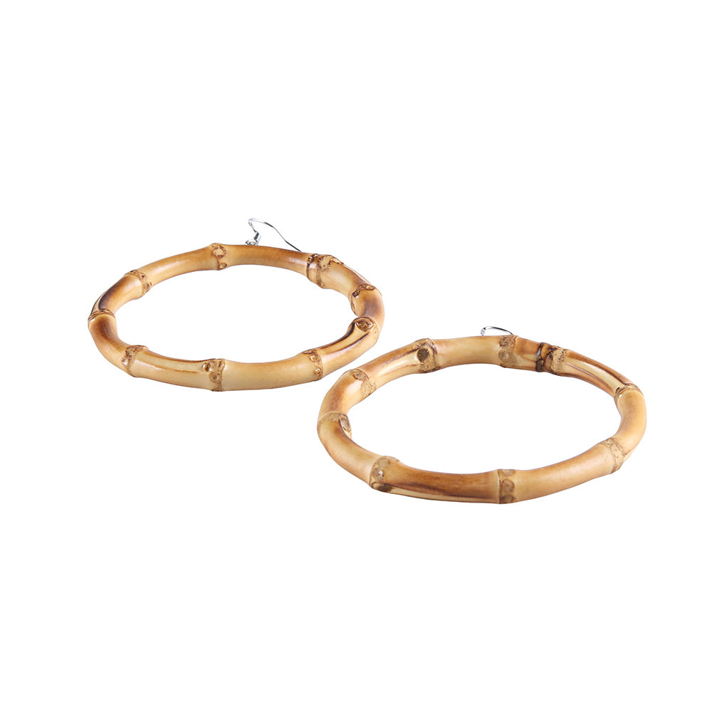 Natural Bamboo Hoop Earrings