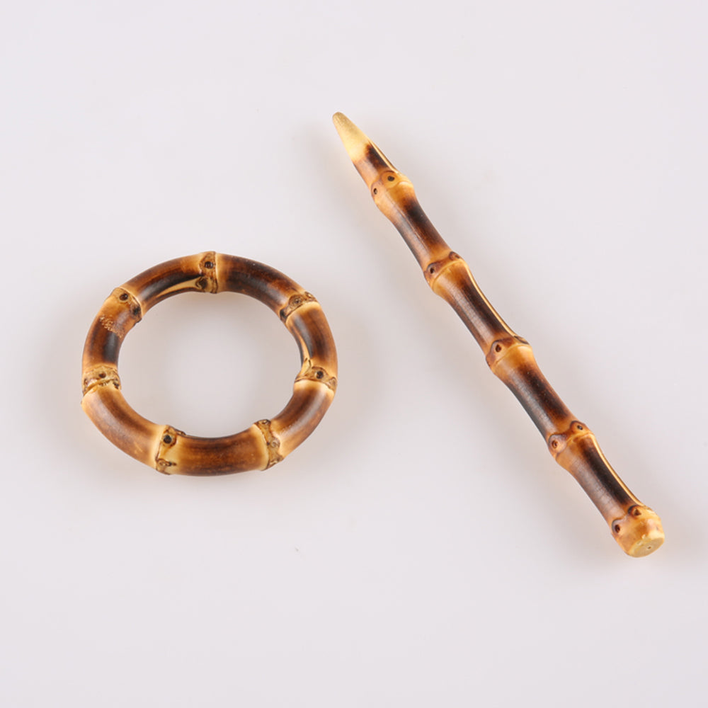 Black Bamboo Round Hair Pin