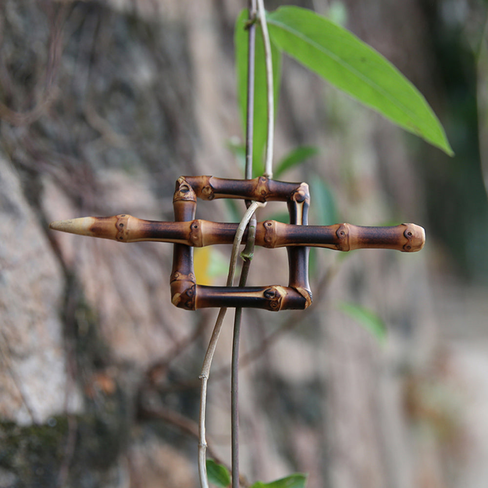 Black Bamboo Square Hair Pin