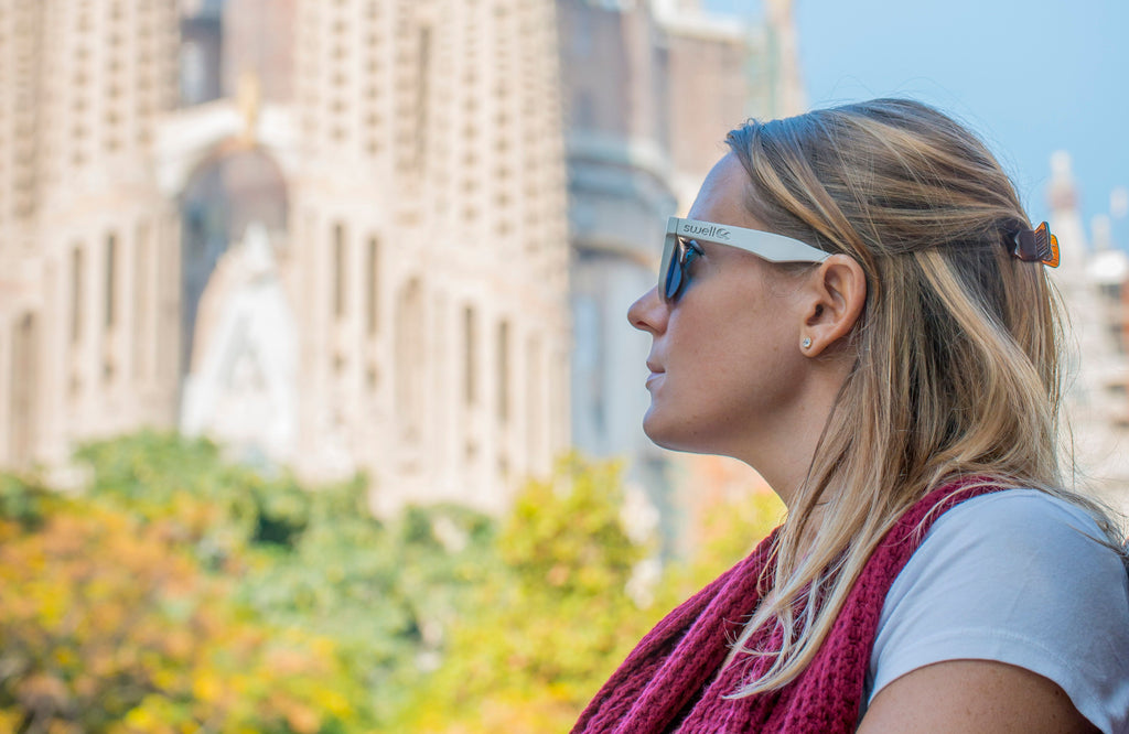 Classic White/Red Bamboo Sunglasses